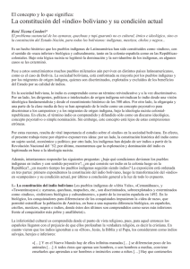 La constitución del «indio» boliviano y su condición actual