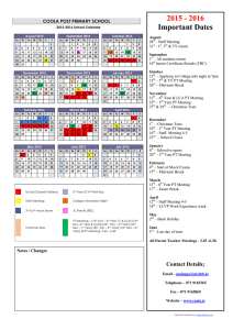 Coola PPS Calendar 2015-16 - Coola Post Primary School