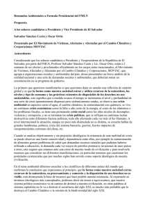 Demandas Ambientales a Formula Presidencial del FMLN