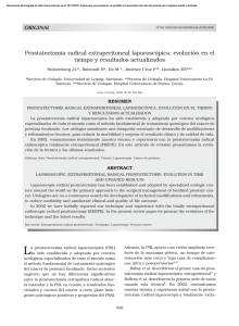 Prostatectomía radical extraperitoneal laparoscópica: evolución en