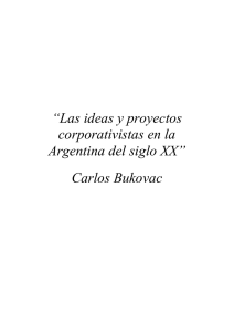 Las ideas y proyectos corporativistas en la Argentina