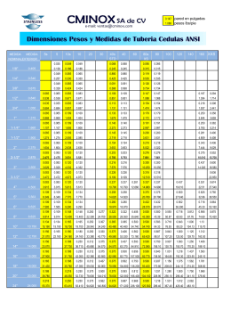 DIMENSIONES Y PESOS DE TUBERIA DE ACERO AL CARBÓN