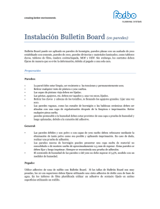 Instalación Bulletin Board (en paredes)