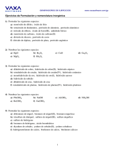 Formulación y nomenclatura de compuestos