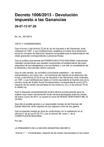 Decreto 1006/2013 - Devolución impuesto a las Ganancias 26