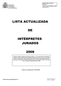 Listado de intérpretes jurados aprobado por el Ministerio de