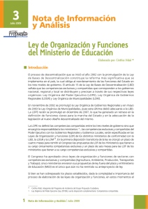 NIA - Ley de Organización y Funciones del Ministerio de Educación
