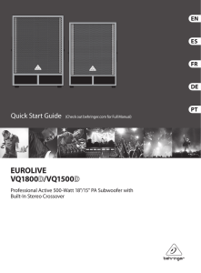 EUROLIVE VQ1800D/VQ1500D Controls
