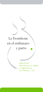 La Trombosis en el embarazo y parto