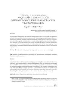 Historia y neurociencias: PSIQUIATRÍA E INVESTIGACIÓN