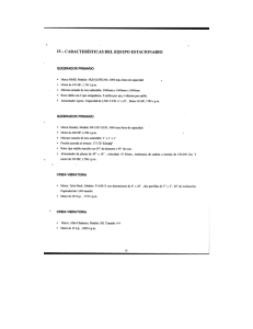 iv.- características del equipo estacionario