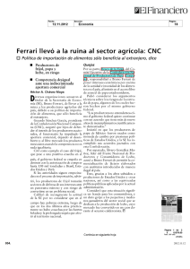 Ferrari llevó a la ruina al sector agrícola CNC