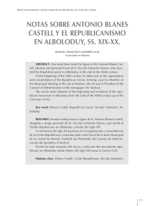 Notas sobre Antonio Blanes Castell y el republicanismo en