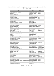 Listado alfabético de los libros elegidos por los alumnos