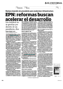 EPN reformas buscan acelerar el desarrollo