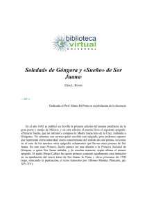 Soledad» de Góngora y «Sueño» de Sor Juana1