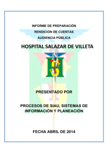 EJERCICIO DE RENDICION DE CUENTAS HOSPITAL SALAZAR