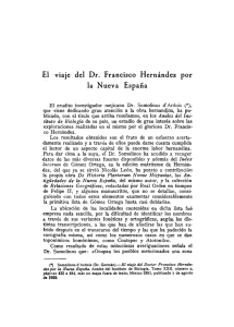 El viaje del Dr. Francisco Hernández por la Nueva España. G