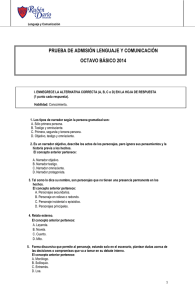 prueba de admisión lenguaje y comunicación octavo básico 2014