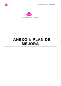 ANEXO I: PLAN DE MEJORA