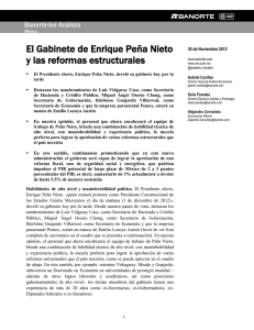 El Gabinete de Enrique Peña Nieto y las reformas estructurales