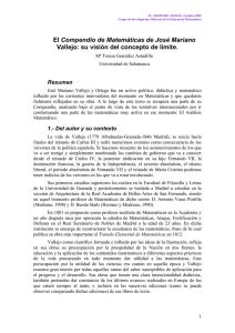 El Compendio de Matemáticas de José Mariano Vallejo: su