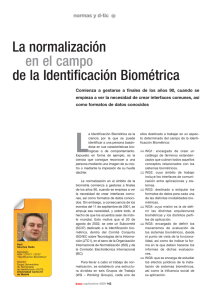 La normalización en el campo de la Identificación Biométrica