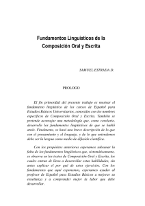 Fundamentos Linguísticos de la Composición Oral y Escrita