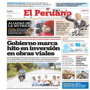 Gobierno marca hito en inversión en obras viales - Peruana