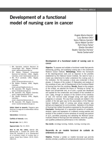 Development of a functional model of nursing care in cancer