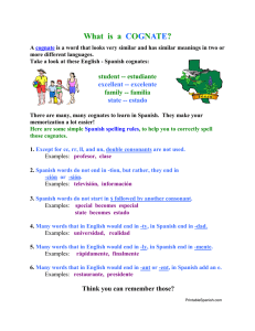 What is a COGNATE? - Printable Spanish