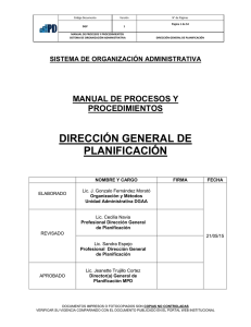 dirección general de planificación - Ministerio de Planificación del