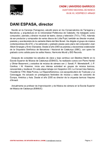 DANI ESPASA, director - Centro Nacional de Difusión Musical