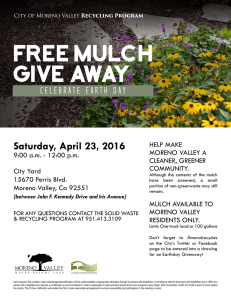 FREE MULCH give away - City of Moreno Valley, California