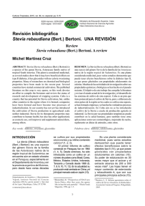 Revisión bibliográfica Stevia rebaudiana (Bert.) Bertoni. UNA