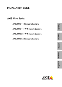 INSTALLATION GUIDE AXIS M10 Series