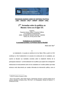 2 Jornadas sobre la política en Buenos Aires en el siglo XX