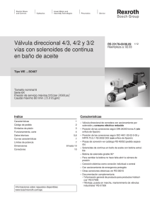Válvula direccional 4/3, 4/2 y 3/2 vías con solenoides de