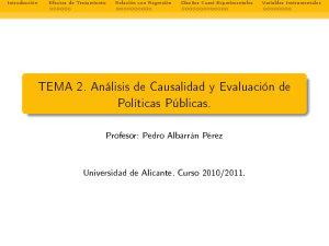 TEMA 2. Análisis de Causalidad y Evaluación de Políticas