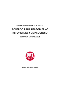 Informe Valoraciones UGT sobre el acuerdo PSOE