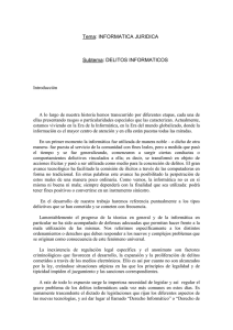 Tema: INFORMATICA JURIDICA Subtema: DELITOS - Alfa-Redi