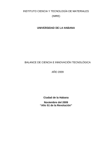 INSTITUTO CIENCIA Y TECNOLOGÍA DE MATERIALES (IMRE
