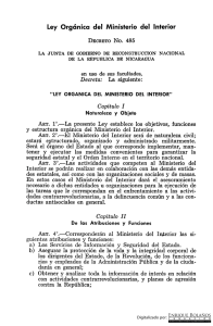 Decreto 485 - Ley Orgánica del Ministerio del Interior