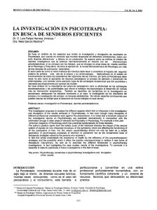 la investigación en psicoterapia: en busca de senderos