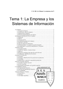 Tema 1: La Empresa y los Sistemas de Información