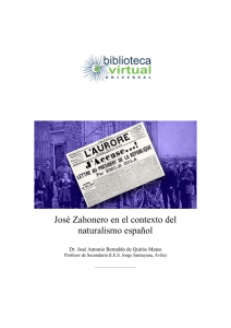 José Zahonero en el contexto del naturalismo español