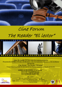 Cine forum: The Reader “El lector” LUNES 26 DE ENERO 17