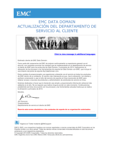 emc data domain actualización del departamento de servicio al cliente