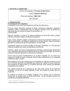 Procesos de Manufactura - Instituto Tecnológico de Aguascalientes