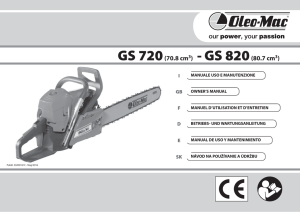 GS 720(70.8 cm3) - GS 820(80.7 cm3) - Oleo-Mac
